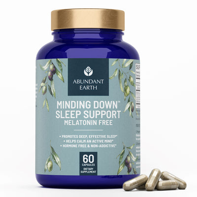 Minding Down™ Sleep Support - Melatonin Free, Natural Sleep Aid, 1 Bottle, 30 Day Supply