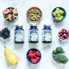 Abundant-earth-whole-food-multivitamin-with-organic-fruits-and-vegeatbles-on-countertop